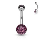 Piercing do pupíku zdobený Crystals from Swarovski® (fialová)