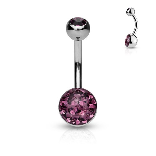 Piercing do pupíku zdobený Crystals from Swarovski® (fialová)