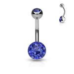 Piercing do pupíku zdobený Crystals from Swarovski® (fialová)