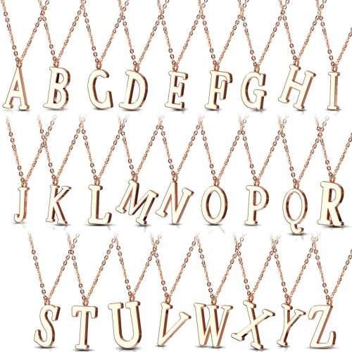 Zlacený ocelový řetízek s přívěškem iniciála ”K”