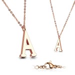 Zlacený ocelový řetízek s přívěškem iniciála ”K”