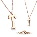 Zlacený ocelový řetízek s přívěškem iniciála ”D”