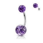Piercing do pupíku s vnitřním závitem (duhová)