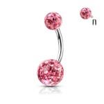 Piercing do pupíku s vnitřním závitem (duhová)