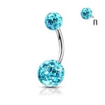 Piercing do pupíku s vnitřním závitem (čirá)
