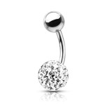 Piercing do pupíku s kamínky Crystals From Swarovski® kulička 8mm (1,6 x 12 mm)