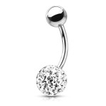 Piercing do pupíku s kamínky Crystals From Swarovski® kulička 8mm (1,6 x 10 mm)