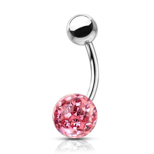 Piercing do pupíku s kamínky Crystals From Swarovski® kulička 8mm (1,6 x 10 mm)