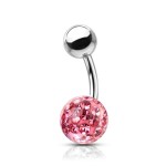 Piercing do pupíku s kamínky Crystals From Swarovski® kulička 8mm (1,6 x 12 mm)