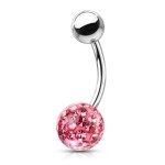Piercing do pupíku s kamínky Crystals From Swarovski® kulička 8mm (1,6 x 12 mm)