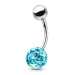 Piercing do pupíku s kamínky Crystals From Swarovski® kulička 8mm (1,6 x 8 mm)