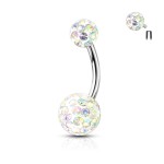 Piercing do pupíku s vnitřním závitem (duhová)