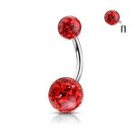 Piercing do pupíku s vnitřním závitem (duhová)