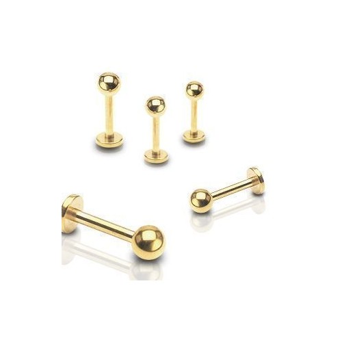 Pozlacená labreta - kulička (3 mm, 1,2 x 12 mm)