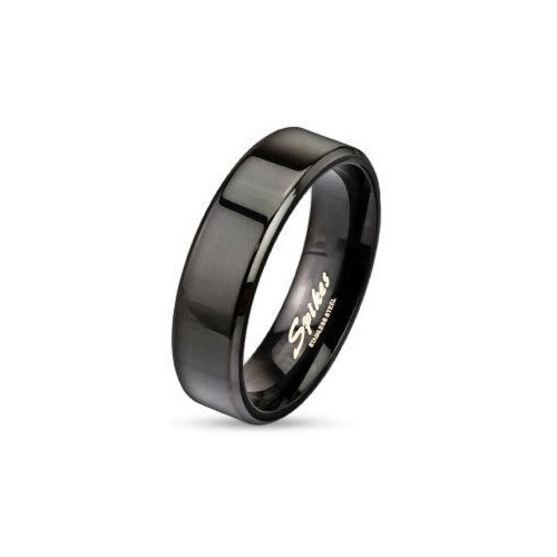 Ocelový prsten černý, š. 6 mm (65)