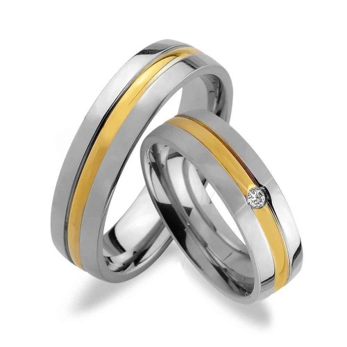 Dámský snubní ocelový prsten šíře 5 mm, vel. 51