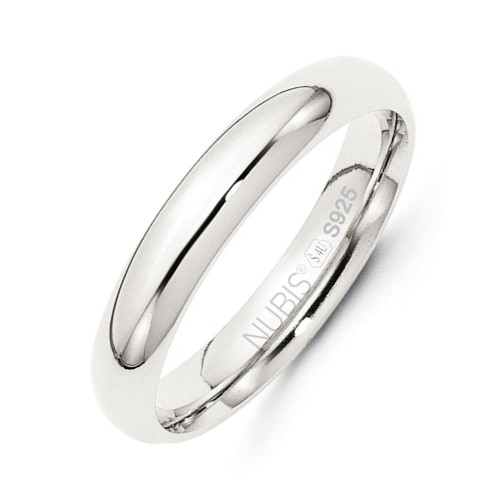 NB101 Stříbrný snubní prsten šíře 4 mm (61)