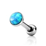 Cartilage piercing do ucha, opál světle modrý (2 mm)