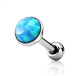 Cartilage piercing do ucha, opál světle modrý (2 mm)