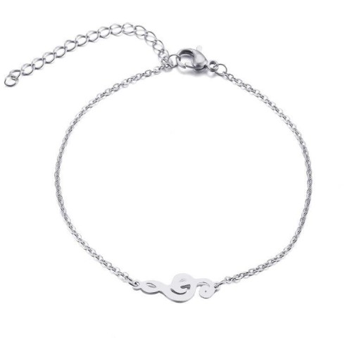 Dámský ocelový náramek houslový klíč