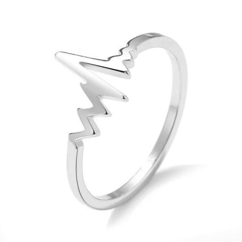 Ocelový prsten heartbeat (50)