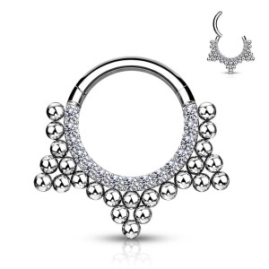 Ocelový piercing do nosu - septum