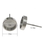 Puzetové ocelové náušnicové zapínání pro 10mm kámen - 1 kus