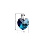 Stříbrný přívěsek s krystaly Swarovski modré srdce 34002.5