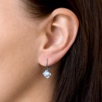 Sada šperků s krystaly Swarovski náušnice a přívěsek bílá kostička 39068.1