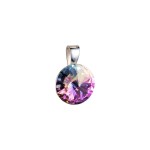 Stříbrný přívěsek s krystaly Swarovski fialový kulatý-rivoli 34112.5 [0]