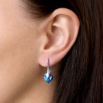 Sada šperků s krystaly Swarovski náušnice a přívěsek modrá srdce 39003.5 bermuda blue [2]
