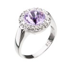 Stříbrný prsten s krystaly Swarovski fialový kulatý 35026.3 [0]