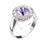 Stříbrný prsten s krystaly Swarovski fialový kulatý 35026.3 [4]