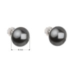 Stříbrné náušnice pecka s perlou Swarovski šedé kulaté 31142.3 grey [2]