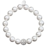 Perlový náramek bílý s krystaly Swarovski 33074.1