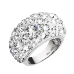 Stříbrný prsten s krystaly Swarovski bílý 35028.1 [0]