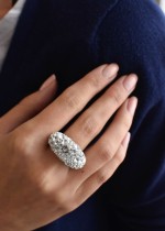 Stříbrný prsten s krystaly Swarovski bílý 35028.1 [1]