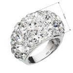 Stříbrný prsten s krystaly Swarovski bílý 35028.1