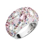 Stříbrný prsten s krystaly Swarovski růžový 35028.3 [0]
