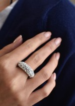 Stříbrný prsten s krystaly Swarovski bílý 35031.1 vel. 52