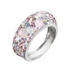 Stříbrný prsten s krystaly Swarovski růžový 35031.3 [0]
