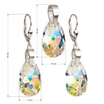 Sada šperků s krystaly Swarovski náušnice a přívěsek AB efekt slza 39049.2