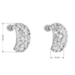 Stříbrné náušnice visací s krystaly Swarovski bílý půlkruh 31164.1 [1]