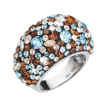 Stříbrný prsten s krystaly modrý 35028.3 [0]