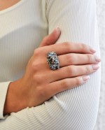 Stříbrný prsten s krystaly modrý 35028.3 [1]