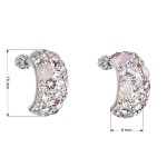 Stříbrné náušnice visací s krystaly Swarovski růžový půlkruh 31164.3