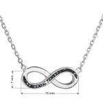 Stříbrný náhrdelník s krystaly Swarovski černé infinity,osmička-nekonečno 32023.5 [1]