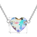Stříbrný náhrdelník s krystaly Swarovski zeleno-fialové srdce 32020.5 [1]