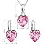 Sada šperků s krystaly Swarovski náušnice, řetízek a přívěsek růžové srdce 39141.3 [1]