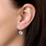 Sada šperků s krystaly Swarovski náušnice, řetízek a přívěsek bílá kytička 39143.1